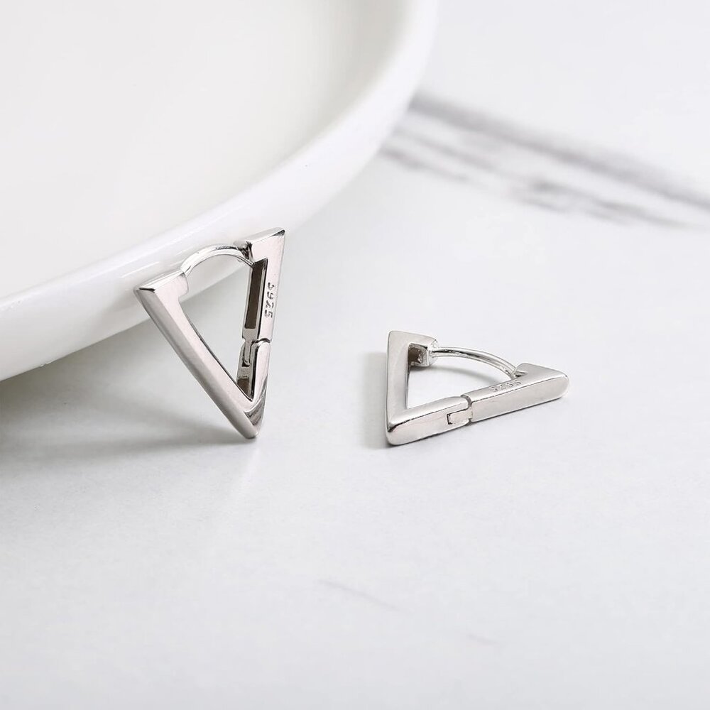 Solid 925 Sterling Silver Small Hoop Earrings For… - image 7